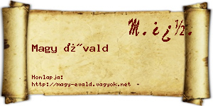 Magy Évald névjegykártya